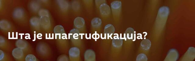 Шта је шпагетификација?
