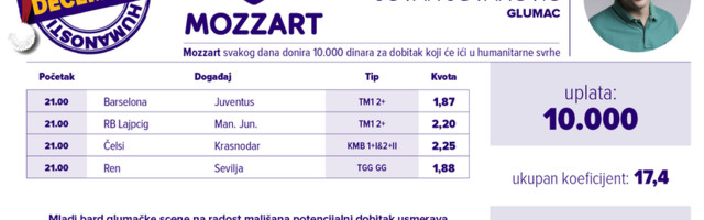 Humanitarni tiket u podne: Jovan Jovanović tipuje za nabavku novogodišnjih MOZZART paketića
