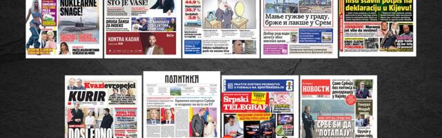 NASLOVNE STRANE SUTRAŠNJIH NOVINA: Prelistavanje štampe za četvrtak, 16. jul 2026. godine
