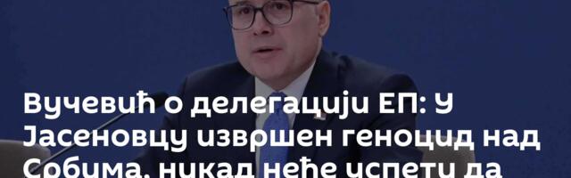 Вучевић о делегацији ЕП: У Јасеновцу извршен геноцид над Србима, никад неће успети да заобиђу истину