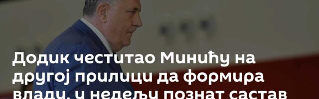 Додик честитао Минићу на другој прилици да формира владу, у недељу познат састав