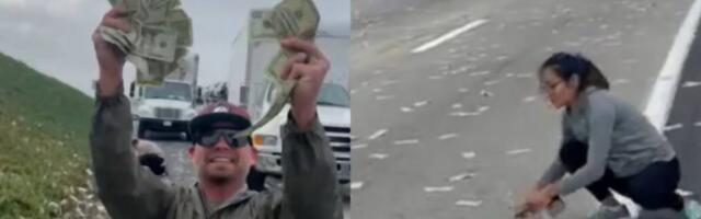 Kao na filmu: Novac ispao iz blindiranog kombija, ljudi napravili rusvaj na auto-putu