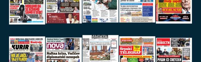 NASLOVNE STRANE SUTRAŠNJIH NOVINA: Prelistavanje štampe za ponedeljak, 5. januar 2026. godine