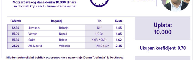 Aklamacija plemenitom tipovanju Mladena Dodića