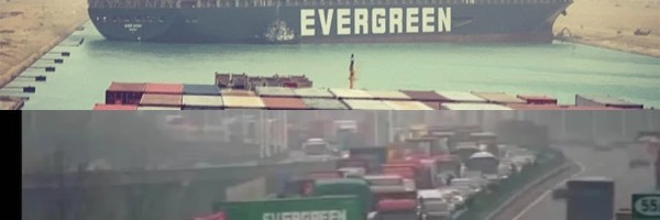 Stopama svog pomorskog rođaka-šleper kompanije Evergreen blokirao autoput