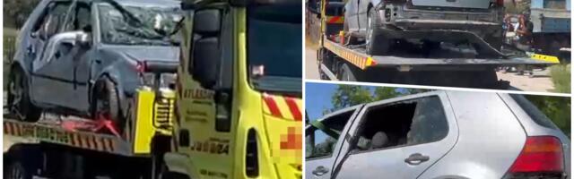 OVO JE AUTOMOBIL U KOM JE POGINULO TROJE LJUDI U NOVOM SADU: Sivi "golf" sleteo u kanal s vodom, branik mu otpao, stakla popucala... (foto, video)