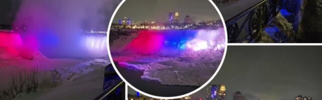 PRELEP PRIZOR! Nijagarini vodopadi u boji srpske zastave! (FOTO, VIDEO)