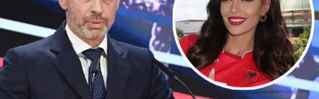 NI ČEFERIN NIJE ODOLEO ALBANKI! Prvi čovek UEFA nije skidao osmeh sa lica, Eva Murati mu pomutila mozak: Jedan detalj svima zapao za oko... (FOTO)