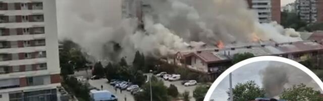 "SVE JE UNIŠTENO U NEKOLIKO TRENUTAKA"! Veliki požar u tržnom centru u bloku 45: Vlasnici lokala u Enjubu očajni, ovo je pakao! (VIDEO)