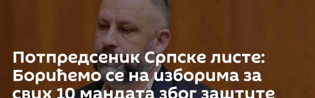 Потпредсеник Српске листе: Борићемо се на изборима за свих 10 мандата због заштите интереса Срба