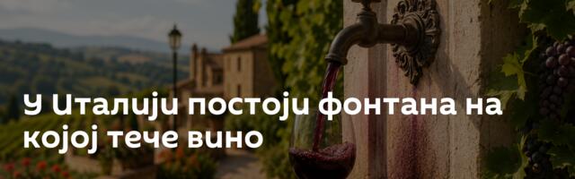 У Италији постоји фонтана на којој тече вино