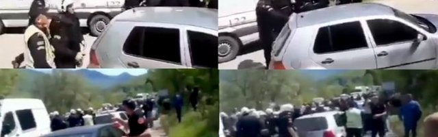 Blokirali put zahtevajući puštanje iz pritvora vladike Joanikija i sveštenika SPC (Video)