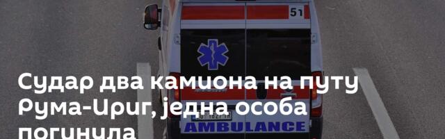 Судар два камиона на путу Рума-Ириг, једна особа погинула