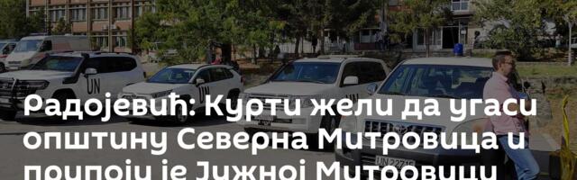 Радојевић: Курти жели да угаси општину Северна Митровица и припоји је Јужној Митровици