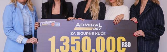 Kompanija AdmiralBet je donirala 1.350.000 dinara sigurnim kućama u Srbiji