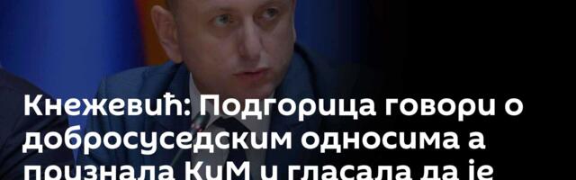 Кнежевић: Подгорица говори о добросуседским односима а признала КиМ и гласала да је Србија геноцидна