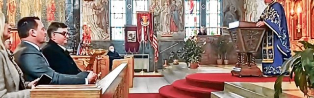Гренел на литургији у Храму Светог Саве у Милвокију