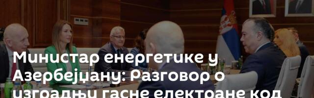 Министар енергетике у Азербејџану: Разговор o изградњи гасне електране код Ниша