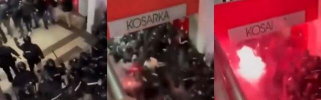 MAKLJAŽA U ARENI! Derbi Zvezde i Partizana u senci haosa: Delije u okršaju sa žandarmerijom, baklje i stampedo (VIDEO)