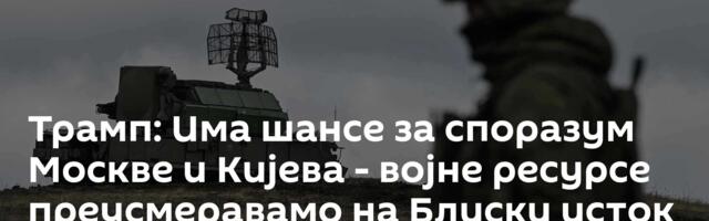 Трамп: Има шансе за споразум Москве и Кијева - војне ресурсе преусмеравамо на Блиски исток