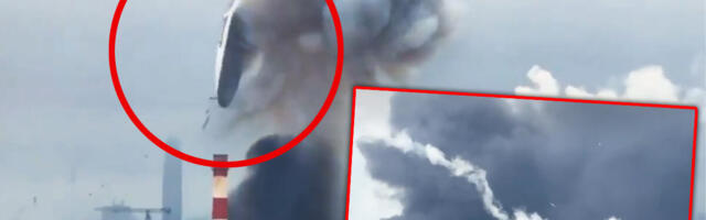 RUSI SAMI SEBI DIGLI U VAZDUH RAFINERIJU NAFTE? Pojavio se novi snimak: Ruska raketa maši ukrajinski dron, pravi nagli zaokret, sledi DIREKTAN UDAR (VIDEO)