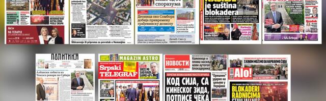 NASLOVNE STRANE SUTRAŠNJIH NOVINA: Prelistavanje štampe za ponedeljak, 25. maj 2026. godine