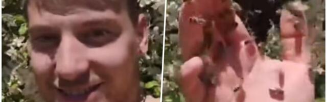 Mnogima je loše samo dok gledaju: Vasilije potpuno prekriven rojem pčela - stoji bez zaštite i pokazuje moć prirode