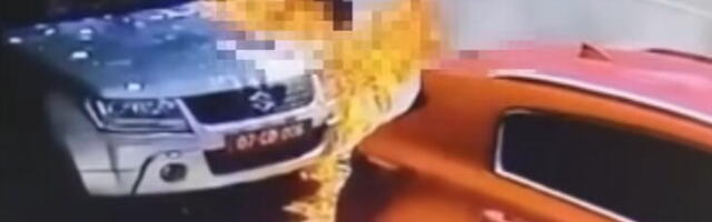 (VIDEO) PIROMAN POLIVA AUTOMOBILE, A ONDA BUM! Uhapšen osumnjičeni (44) za paljenje službenih vozila ambasade Bugarske: Detalji požara u Skoplju!