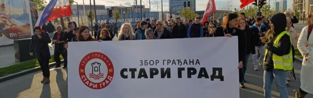 "Beograd na vodi je kancer grada": Aktivisti blokirali raskrsnicu, pa krenuli ka Vukovom spomeniku (FOTO, VIDEO)