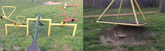 FOTO: Alarm iz Šećeranskog parka – dečije igralište ruinirano, reakcija izostaje