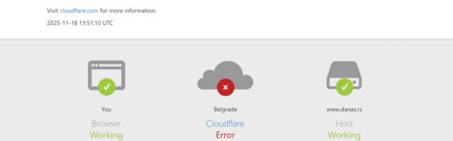 Pao Cloudflare, ne rade ChatGPT, sajt Danas-a, SNS