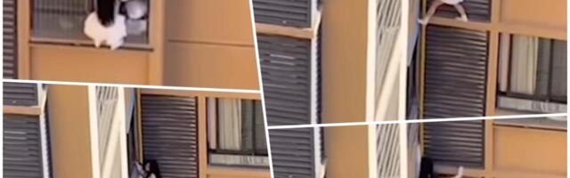 LJUBAVNICA SKORO POGINULA BEŽUĆI OD ŽENE SVOG LJUBAVNIKA! Visila sa balkona na DESETOM spratu: Komšije u čudu, nesvakidašnji slučaj zabeležen na kameri! (VIDEO)