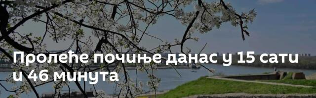 Пролеће почиње данас у 15 сати и 46 минута