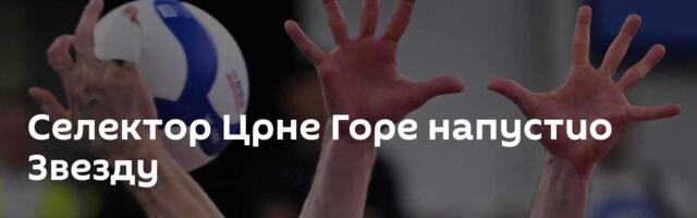 Селектор Црне Горе напустио Звезду