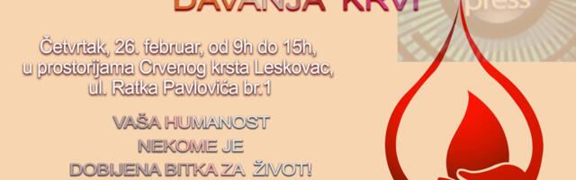 Apel iz Crvenog krsta: Dajte krv, akcija sutra od 9 do 15 sati