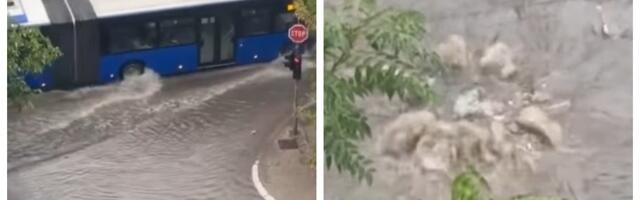 Reke teku beogradskim ulicama! Potop posle nevremena, ne sedajte za volan (VIDEO)