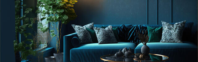 Stilizovan enterijer u tamnim tonovima