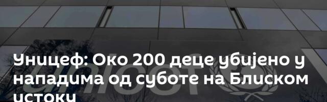 Уницеф: Око 200 деце убијено у нападима од суботе на Блиском истоку