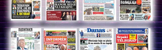 NASLOVNE STRANE SUTRAŠNJIH NOVINA: Prelistavanje štampe za sredu, 17. jun 2026. godine