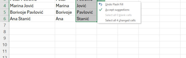 Kako razdvojiti kolone u Excel tabeli?