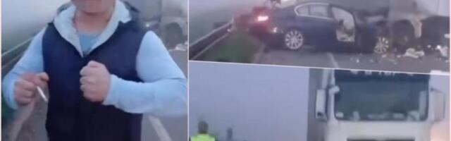 ZBOG OVAKVIH LJUDI GINU! VOZAČ BMW-a IZAZVAO UDES NA UMCI, PA SE HVALIO: "Brate, udario me kamion, SAMO JAKO" VIDEO