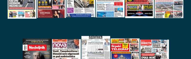 NASLOVNE STRANE SUTRAŠNJIH NOVINA: Prelistavanje štampe za četvrtak, 25. decembar 2025. godine