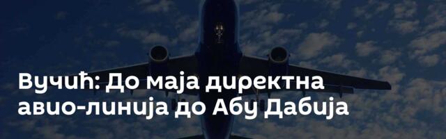 Вучић: До маја директна авио-линија до Абу Дабија