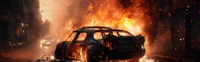 Buktinja na Karaburmi: Izgoreo automobil (FOTO)