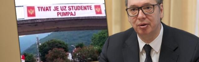 Skandalozna provokacija u Tivtu pred dolazak Vučića! Blokaderi razvili transparent "pumpaj", predsednik brutalno odgovorio (FOTO)