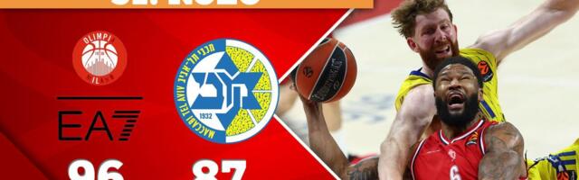 Evroliga kolo 31. | Milan - Makabi 96:87, Košarkaši Olimpije ponizili Makabi i nastavili trku za plej-in