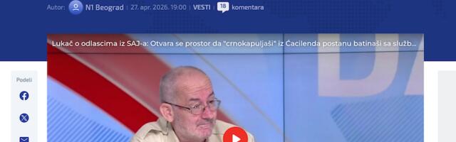 Lukač o odlascima iz SAJ-a: Otvara se prostor da crnokapuljaši iz Ćacilenda postanu batinaši sa službenim ovlašćenjima