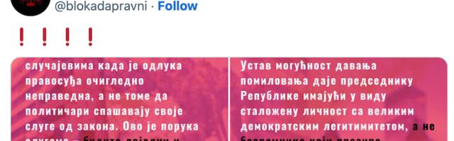 Studenti Vučiću: Pomilovanje ne služi tome da političari spasavaju svoje sluge od zakona