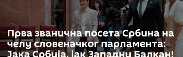 Прва званична посета Србина на челу  словеначког парламента: Јака Србија, јак Западни Балкан!