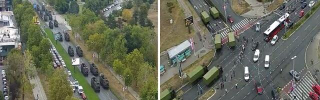 Oklopna vozila i kamioni sa raketama paradiraju po BG (VIDEO)